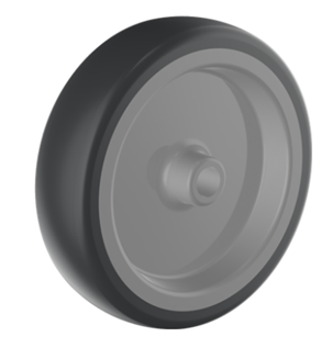 Grey thermoplastic rubber wheel with plain bore centre