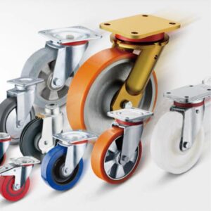 Range of industrial castors and wheels including polyurethane, nylon and rubber wheel options